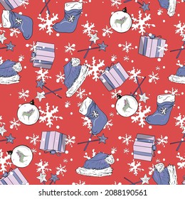 Patrón vectorial de Año Nuevo. Ilustración perfecta de Navidad, en blanco para diseñador, logotipo, icono, textil