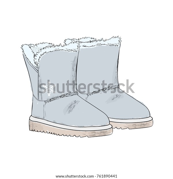 New Years Warm Gray Ugg Boots Stock Vector (Royalty Free ...