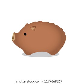 New year's wild boar ornament illustration