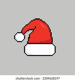 New Year's winter hat in pixel art