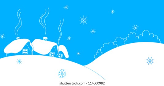 New Year's winter landscape