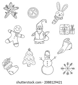 new year's winter set December, January, February, Christmas for decoration