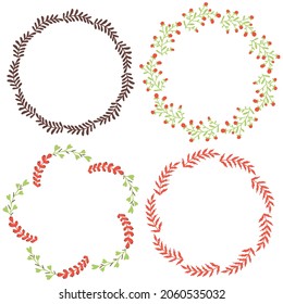 New Year's wreath frame of branches. Decoration for Christmas.