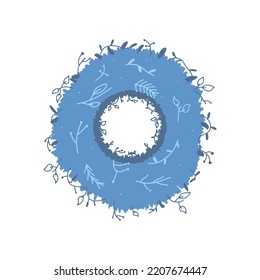 Neujahrskranz. Vektorgrafik in handgezeichnet Stil