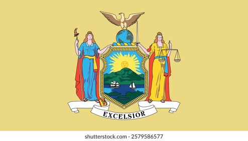 New York (1896-1901) Flag Vector Illustration Premium Quality