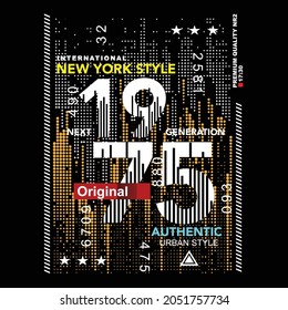 new york 1975 slogan tee graphic typography for print t shirt illustration vector art vintage