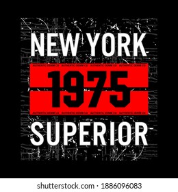 New York 1975 typography design for t shirt, vector illustration
