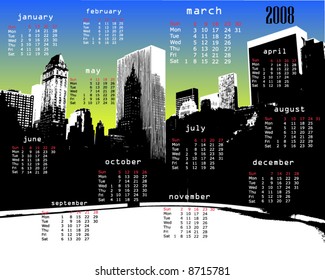 new york 2008 calendar