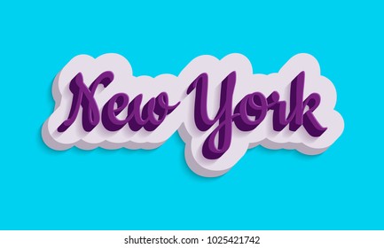 New York 3D Text. Vector illustration EPS 10