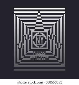 New york 3d typography, t-shirt graphics, vectors