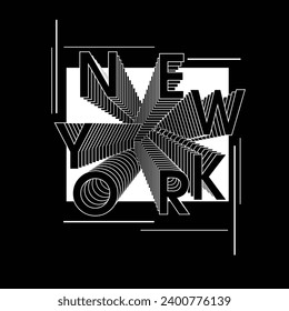 New york 3d typography urban text us graphic design poster