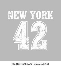 NEW YORK 42, Graphic design print sports t-shirt fashion, illustration, vector, posters, cards, stickers, mug