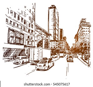 New York 5th Ave Sketch