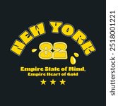 New York 82 empire state of mind a stylized, modern  typography slogan vector illustration for t-shirt and other uses