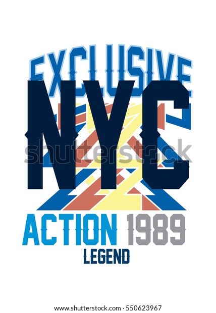 New York Action Legendtshirt Print Poster Stock Vector Royalty Free