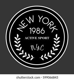 New York, Active sport typography t-shirt graphic , vector illustration