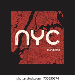 New York addicted t-shirt and apparel vector design, print, typography, poster, emblem.