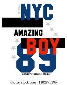 new york amazing boy,t-shirt design