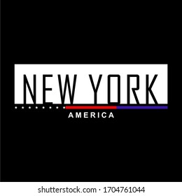 NEW YORK, AMERICA, WORD DESIGN, T SHIRT, SCREEN PRINTING, BLACK BACKGROUND.