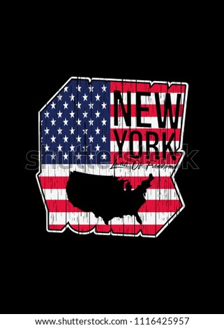 new york american map distressed geometric colorful graphic tee vector