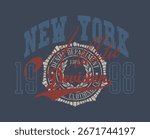 New York Athletic Division Typography Vintage Grunge Retro T-shirt tee Print Design In Vector Graphics. Vintage Grunge Rubber Stamp Featuring The New York  name.