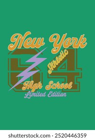 escola de ensino médio atlético de nova york, vetor de moda de design de camiseta