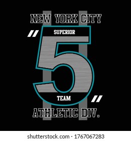 new york athletic sport tee typography print vector illustration design