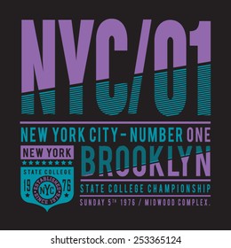 New York athletic  sport typography, t-shirt graphics, vectors