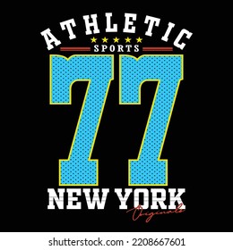 new york athletic tee lettering typography graphic design for print t shirt,vector illustration art