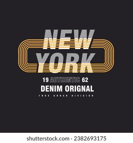 New York Authentic Denim Original typography brand clothing t shirt print design