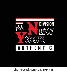 New york authentic division typhorgaphy vintage illustartion vector