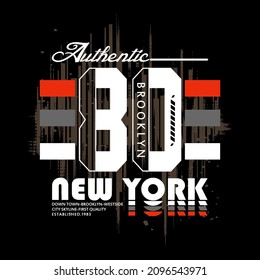 new york authentic slogan graphic design t shirt typography vector illustration for modern print,art,style,vintage by order