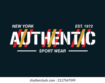 new york authentic sportwear vintage fashion, vector illustration