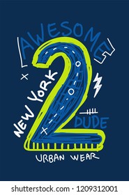 new york awesome dude,t-shirt design