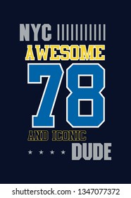 new york awesome and iconic,t-shirt design