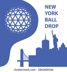 New York Ball Drop concept. Trendy vector illustration, flat style. Happy New Year concept for a web banner. Business icon