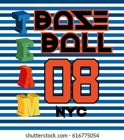 new york baseball team,t-shirt print poster vector illustration