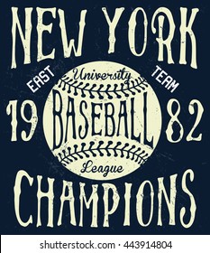 New York Baseball Typography, T-shirt Graphics, Vectors