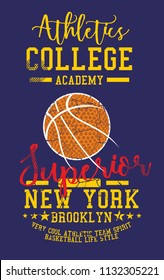 New York Basketball graphic design vector art