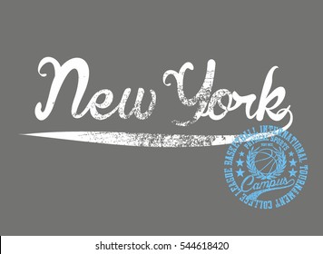 New York basketball graphic design vector art
