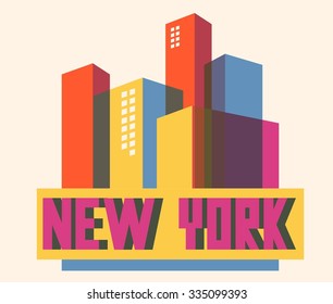 New York beautiful city in world. Vector illustration