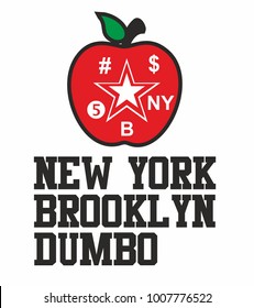 New york big apple graphic design vector art