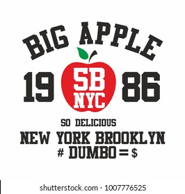 New york big apple graphic design vector art