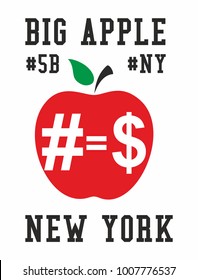 New york big apple graphic design vector art