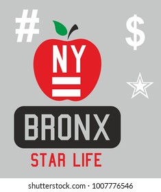New york big apple graphic design vector art