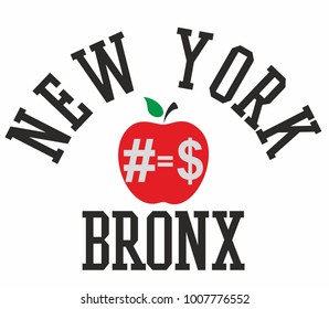 New york big apple graphic design vector art