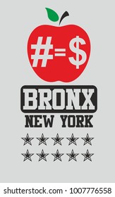 New york big apple graphic design vector art