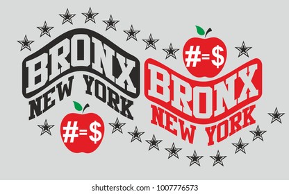 New york big apple graphic design vector art