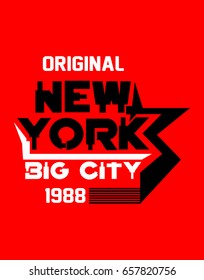 new york big city,t-shirt print poster vector illustration