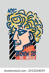 new york born to be wild,t-shirt design fashion vector